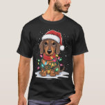 Camiseta Dachshund Christmas Lights Santa Hog Lover Hol<br><div class="desc">Feriado de Natal Dachshund Luzes de Papai Noel Feriado</div>