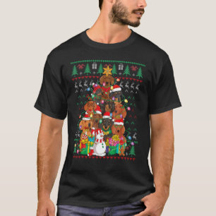 Camiseta Dachshund Christmas Tree Santa Hat Ugly Sweater Do