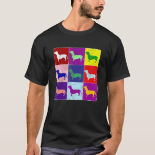 Camiseta Dachshund Color Pop Art Weiner Cão