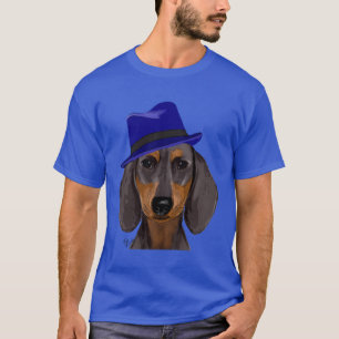 Camiseta Dachshund com Blue Trilby