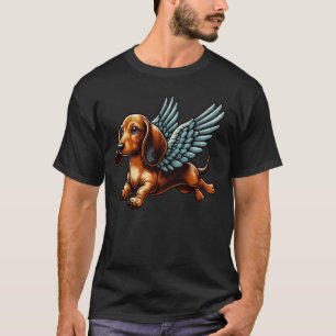 Camiseta Dachshund com Cachorros Retro Trabalho de arte com