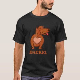 Camiseta Dachshund Com Coração No Bumbum E Dachs Escrevendo