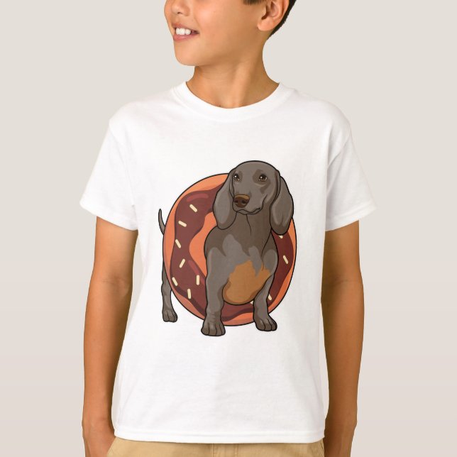 Camiseta Dachshund com Donut (Frente)
