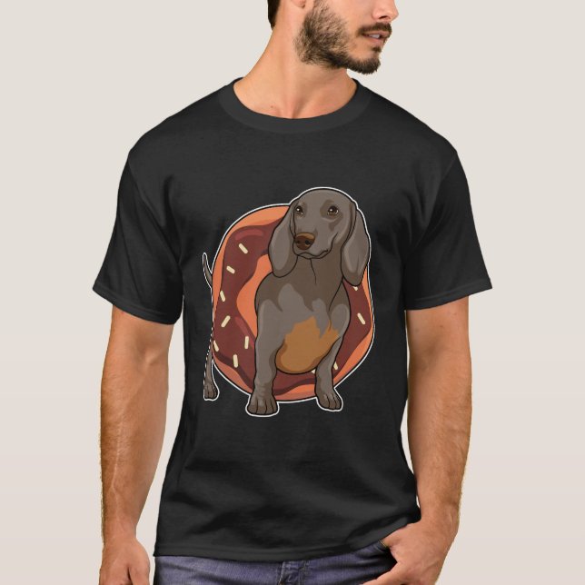 Camiseta Dachshund com Donut (Frente)