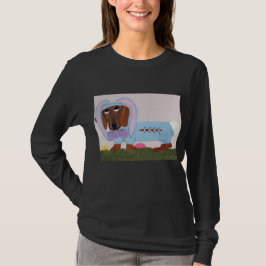 Camiseta Dachshund com fantasia de coelho