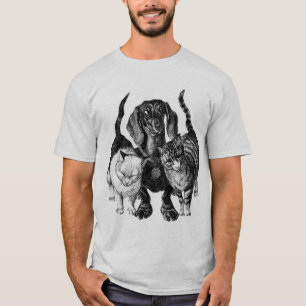 Camiseta Dachshund com GIF dos gatos