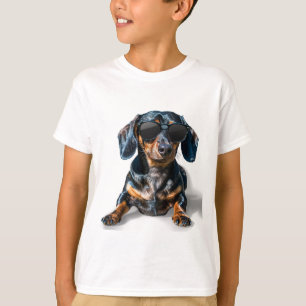 Camiseta Dachshund Com Óculos De Sol