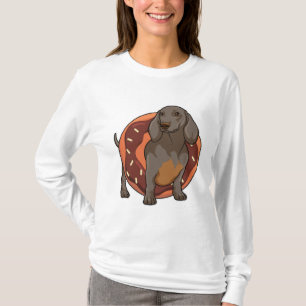Camiseta Dachshund com Rosquinha