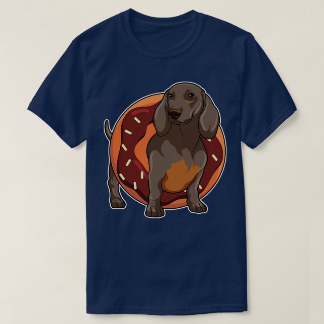 Camiseta Dachshund com Rosquinha (Frente do Design)