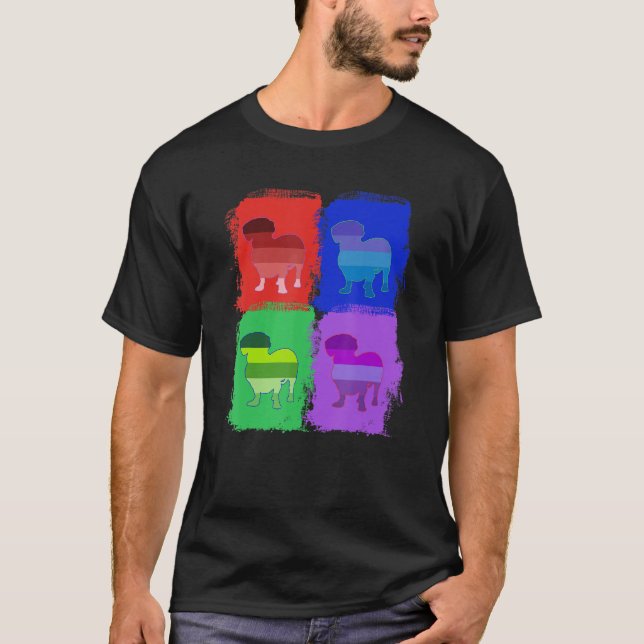 Camiseta Dachshund Dachshund Pop Art (Frente)