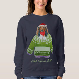 Camiseta Dachshund de Cabelo Longo Natal Feio Mãe do Cachor