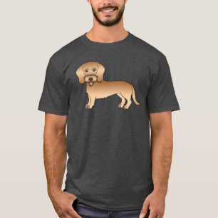 Camiseta Dachshund de Cabelo Rijo Trigo Cachorro de Desenho