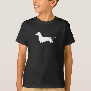 Camiseta Dachshund de cabelos curtos da silhueta   do cão