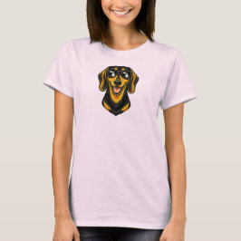 Camiseta Dachshund de Michigan Usando Óculos de Sol