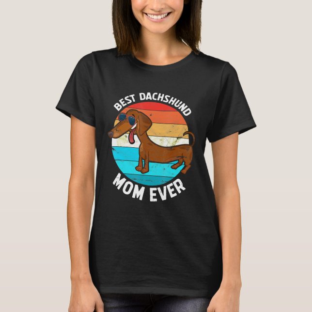 Camiseta Dachshund Difs Para Mulheres Dachshund Mãe (Frente)