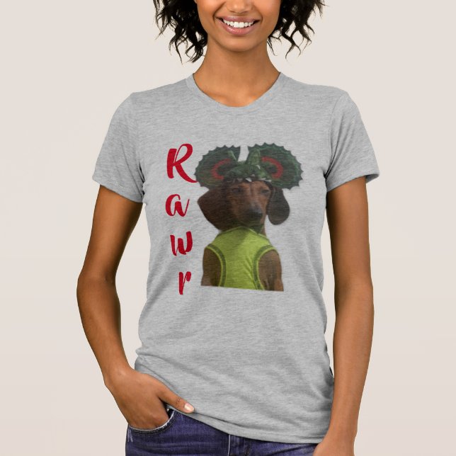 Camiseta Dachshund Dinosaur (Frente)