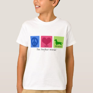 Camiseta Dachshund do amor da paz