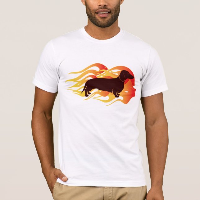 Camiseta Dachshund do cachorro quente (Frente)