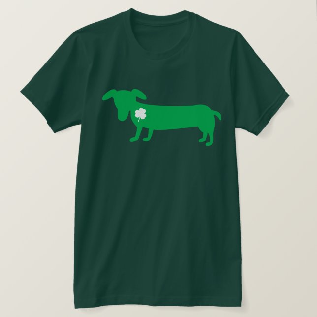 Camiseta Dachshund do dia de St Patrick (Frente do Design)