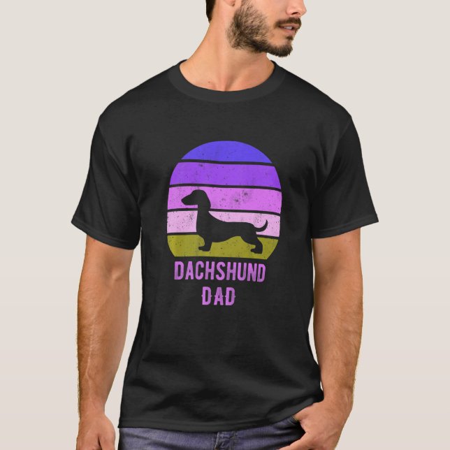 Camiseta Dachshund Dog Dad Father Weiner Dog Owner (Frente)