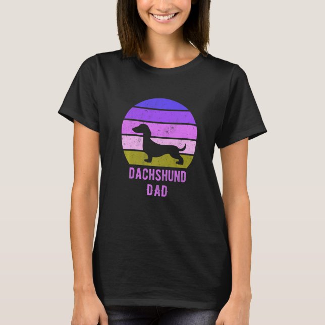 Camiseta Dachshund Dog Dad Father Weiner Dog Owner (Frente)