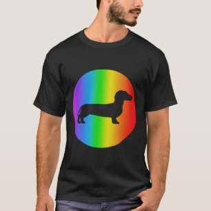 Camiseta Dachshund Dog Lover Rainbow Silhouette