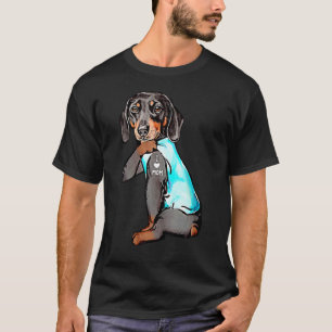 Camiseta Dachshund Dog Tattoo Eu Amo Mamãe