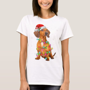 Camiseta Dachshund Dogs Árvore Natal Sweater Xmas Gifts P