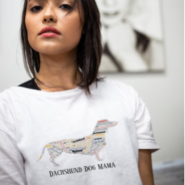 Camiseta Dachshund Doxie Wiener Dog Palavras Mama