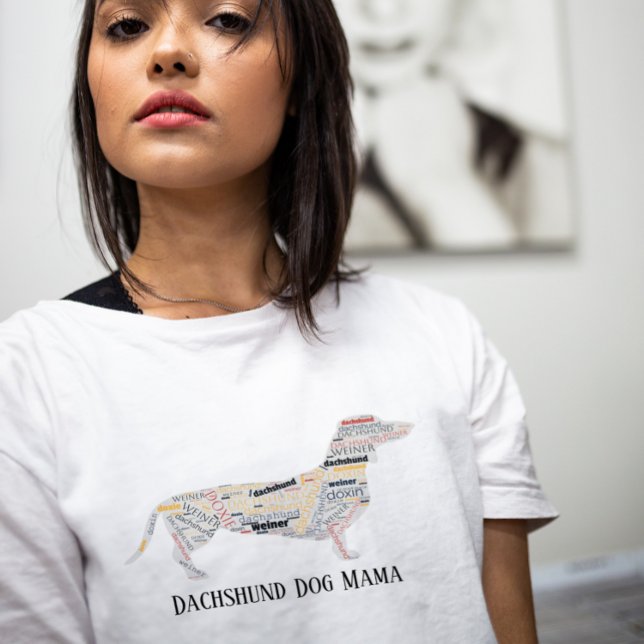 Camiseta Dachshund Doxie Wiener Dog Palavras Mama (Criador carregado)