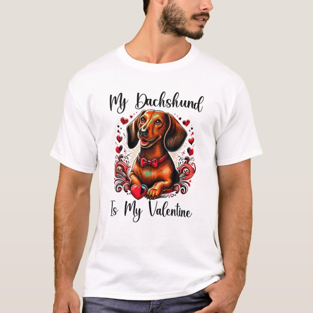 Camiseta Dachshund É O Meu Namorados (Frente)