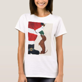 Camiseta Dachshund E Papai Noel