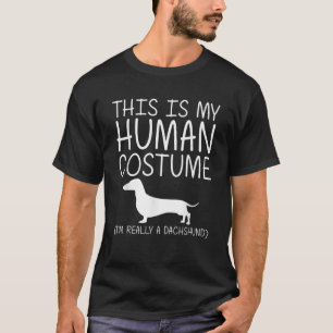 Camiseta Dachshund Easy Halloween Cão de Enfarrapo Humano