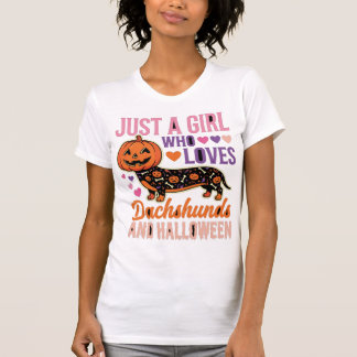 Camiseta Dachshund Engraçado Abóbora de Halloween Amante de
