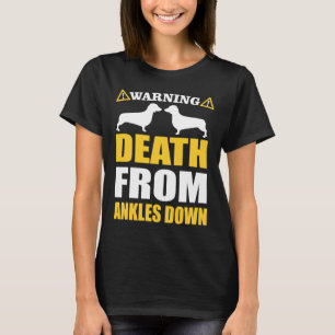 Camiseta Dachshund Engraçado Advertência Para Os Alojadores