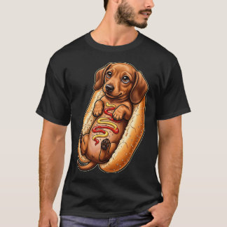 Camiseta Dachshund Engraçado e Fofo Projeto de Pão de Cacho