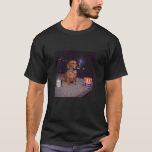 Camiseta Dachshund Engraçado Fumando Cigarro Cerveja Geraçã