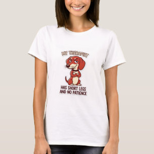 Camiseta Dachshund Engraçado Meu Terapeuta Tem Pernas Curta