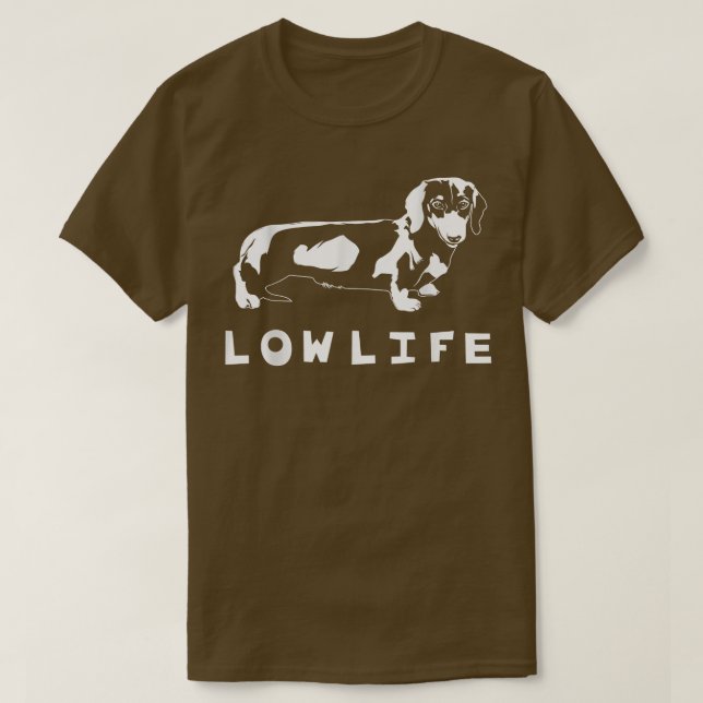 Camiseta Dachshund engraçado vida baixa  (Frente do Design)