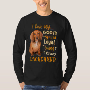 Camiseta Dachshund Eu Amo O Meu Tóté Maldito Cra Amante Lea