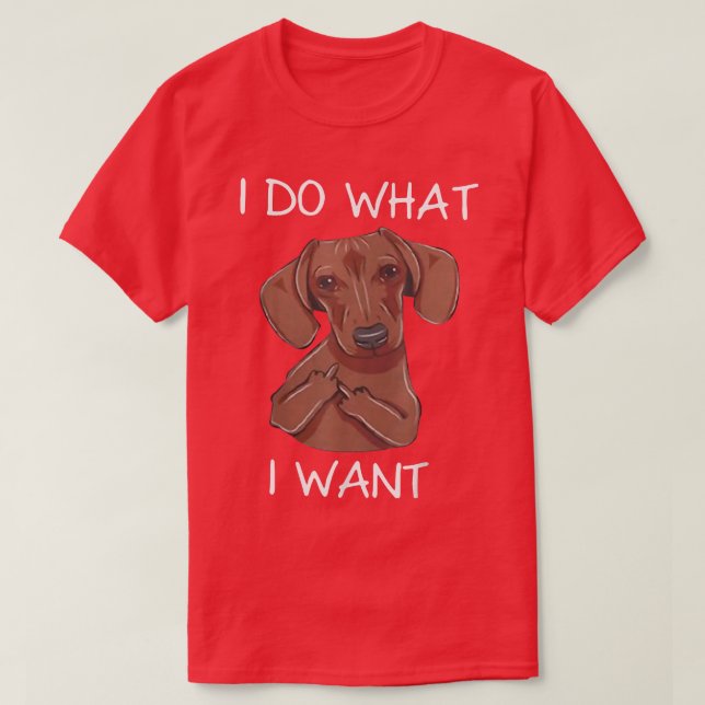 Camiseta Dachshund Eu Faço O Que Eu Quero Engraçado Dachshu (Frente do Design)