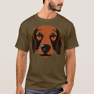 Camiseta Dachshund Face Bonito Toon Wiener Cachorro Puppy L
