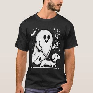 Camiseta Dachshund Fantasma Engraçado Halloween Temporada A