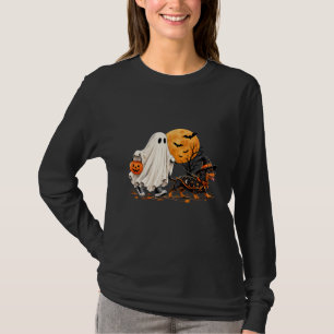 Camiseta Dachshund Fantasma Halloween Saindo para Passear M