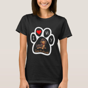 Camiseta Dachshund Fingerprint Eu Amo Meu Dachshund