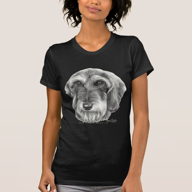 Camiseta Dachshund Fio-De cabelo (Frente)