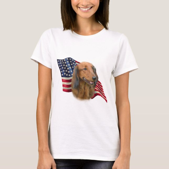 Camiseta Dachshund Flag (Frente)