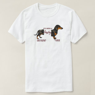 Camiseta Dachshund "Foi um Longo Dia" Citação Engraçada de 