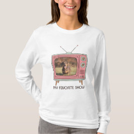 Camiseta Dachshund Foto Personalizada - TV Retro
