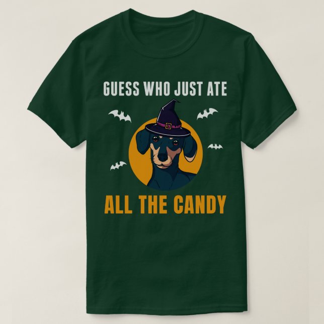 Camiseta Dachshund Funny Dog Dachshund Halloween (Frente do Design)